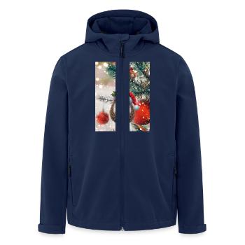 Weihnachtlicher Igel: Süßer Weihnachts-Look - Recycelte Männer Softshell-Jacke von Stanley/Stella - Navy - Vorne - AI Model Male 185 light (185cm)