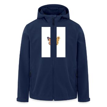 Butterfly and Sunflowers - Men’s Recycled Softshell Jacket by Stanley/Stella - navy - Front - AI Model Male 185 light (185cm)