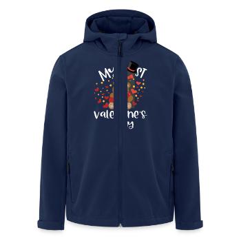 xoxo love you amore Flowers Women Valentine day 14 - Men’s Recycled Softshell Jacket by Stanley/Stella - navy - Front - AI Model Male 185 light (185cm)