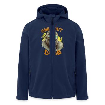 Chill Out Dude - Men’s Recycled Softshell Jacket by Stanley/Stella - navy - Front - AI Model Male 185 light (185cm)