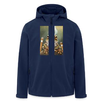 Smoking Frog - Men’s Recycled Softshell Jacket by Stanley/Stella - navy - Front - AI Model Male 185 light (185cm)
