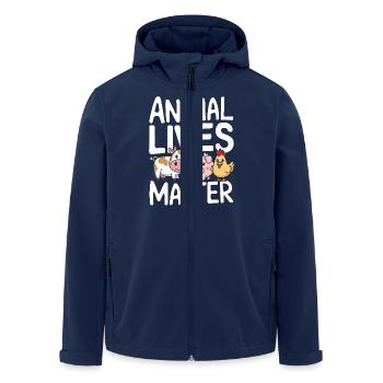 Vegetarisch Vegan Veggie Vegetarier - Recycelte Männer Softshell-Jacke von Stanley/Stella - Navy - Vorne - AI Model Male 185 light (185cm)