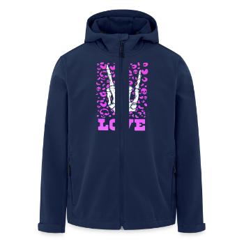 xoxo love you amore Flowers Women Valentine day 14 - Men’s Recycled Softshell Jacket by Stanley/Stella - navy - Front - AI Model Male 185 light (185cm)