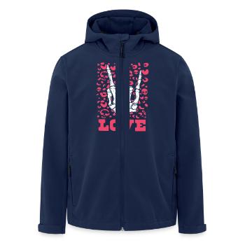 xoxo love you amore Flowers Women Valentine day 14 - Men’s Recycled Softshell Jacket by Stanley/Stella - navy - Front - AI Model Male 185 light (185cm)