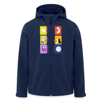 Pfoten und Herzen: niedliche Tiere zum Valentinstag - Recycelte Männer Softshell-Jacke von Stanley/Stella - Navy - Vorne - AI Model Male 185 light (185cm)