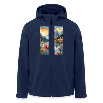 Berglandschaft - Recycelte Männer Softshell-Jacke von Stanley/Stella - Navy - Vorne - AI Model Male 185 light (185cm)