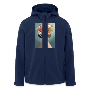 Couronne de fleurs 1 - Veste softshell homme en polyester recyclé Stanley/Stella - marine - Devant - AI Model Male 185 light (185cm)