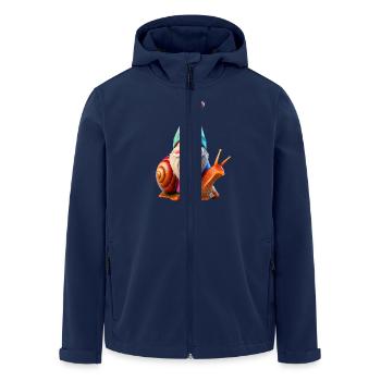 Garden Gnome Snail Rider - Men’s Recycled Softshell Jacket by Stanley/Stella - navy - Front - AI Model Male 185 light (185cm)