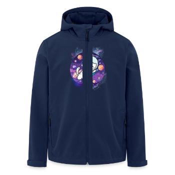 Kawaii Astronaut Kitten - Kosmische Reise - Recycelte Männer Softshell-Jacke von Stanley/Stella - Navy - Vorne - AI Model Male 185 light (185cm)