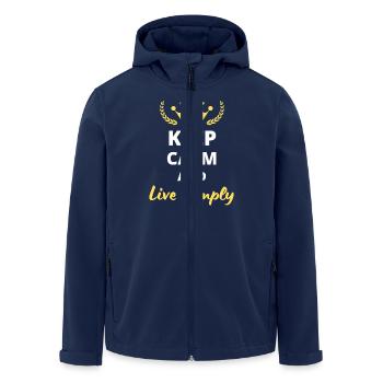"Keep Calm and Live Simply" T-Shirt - Minimalist - Men’s Recycled Softshell Jacket by Stanley/Stella - navy - Front - AI Model Male 185 light (185cm)