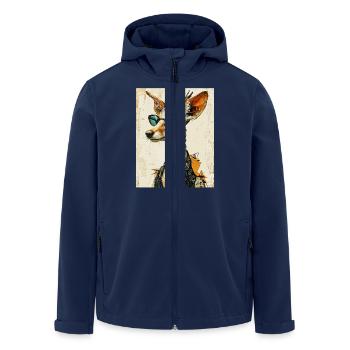 Fuchs im Anzug - Recycelte Männer Softshell-Jacke von Stanley/Stella - Navy - Vorne - AI Model Male 185 light (185cm)