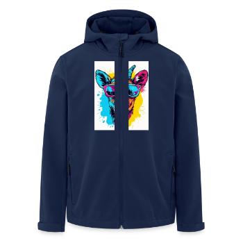 Colorful Animal Portrait - Men’s Recycled Softshell Jacket by Stanley/Stella - navy - Front - AI Model Male 185 light (185cm)