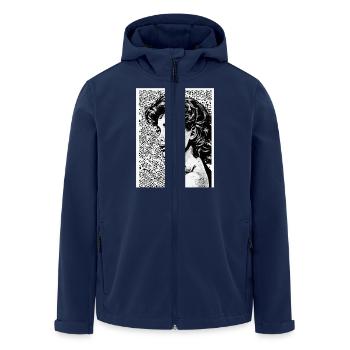Portrait of a woman in pop art style - Men’s Recycled Softshell Jacket by Stanley/Stella - navy - Front - AI Model Male 185 light (185cm)