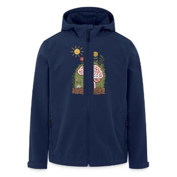 Freude und Dankbarkeit wachsen lassen - Mindful Brain Garden Art - Recycelte Männer Softshell-Jacke von Stanley/Stella - Navy - Vorne - AI Model Male 185 light (185cm)