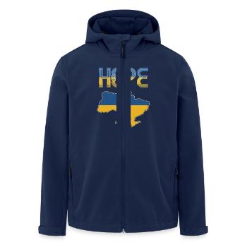 Hope for Ukraine – Patriotic Support Design - Men’s Recycled Softshell Jacket by Stanley/Stella - navy - Front - AI Model Male 185 light (185cm)