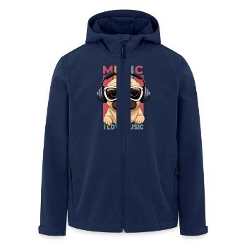 I love music - Recycelte Männer Softshell-Jacke von Stanley/Stella - Navy - Vorne - AI Model Male 185 light (185cm)