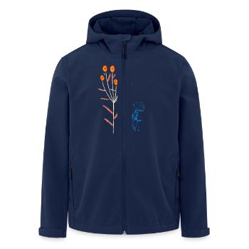 Neon Florals and Blue Jellyfish - Men’s Recycled Softshell Jacket by Stanley/Stella - navy - Front - AI Model Male 185 light (185cm)