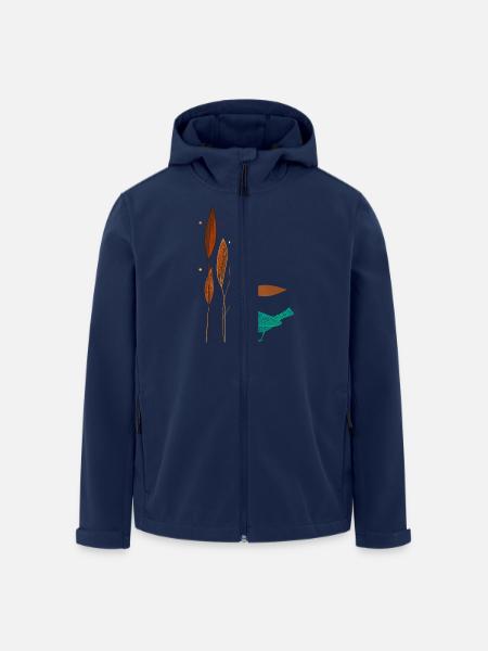 Bird and plants - Men’s Recycled Softshell Jacket by Stanley/Stella - navy