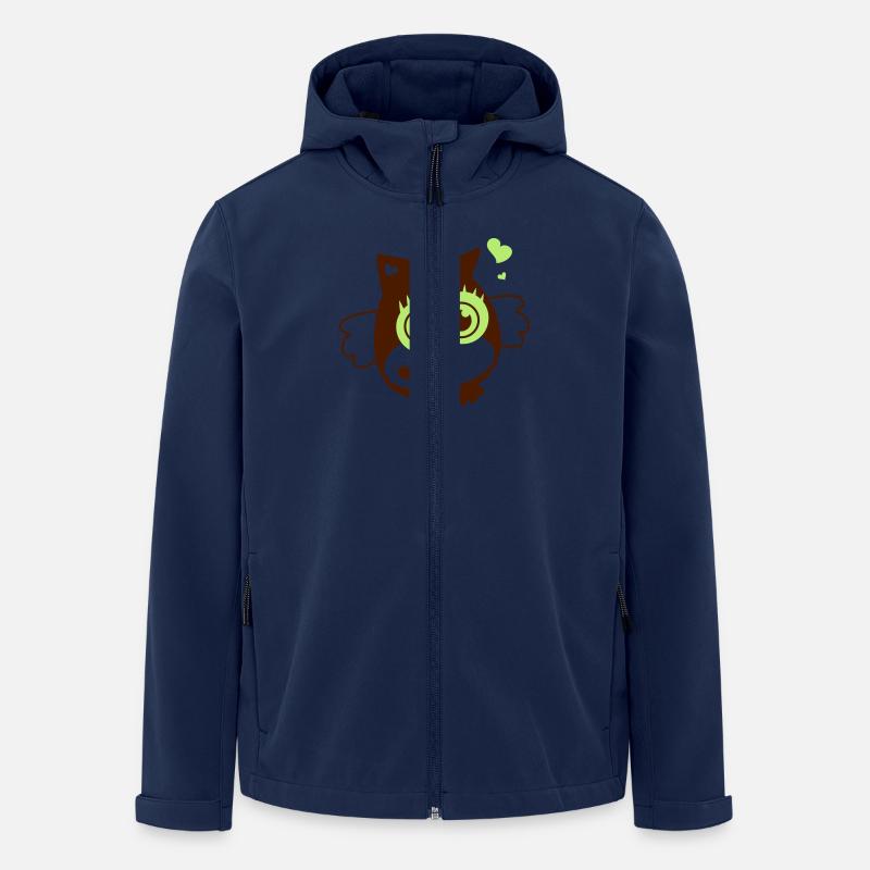 Eule - Kawaii mit Herzen - Recycelte Männer Softshell-Jacke von Stanley/Stella - Navy