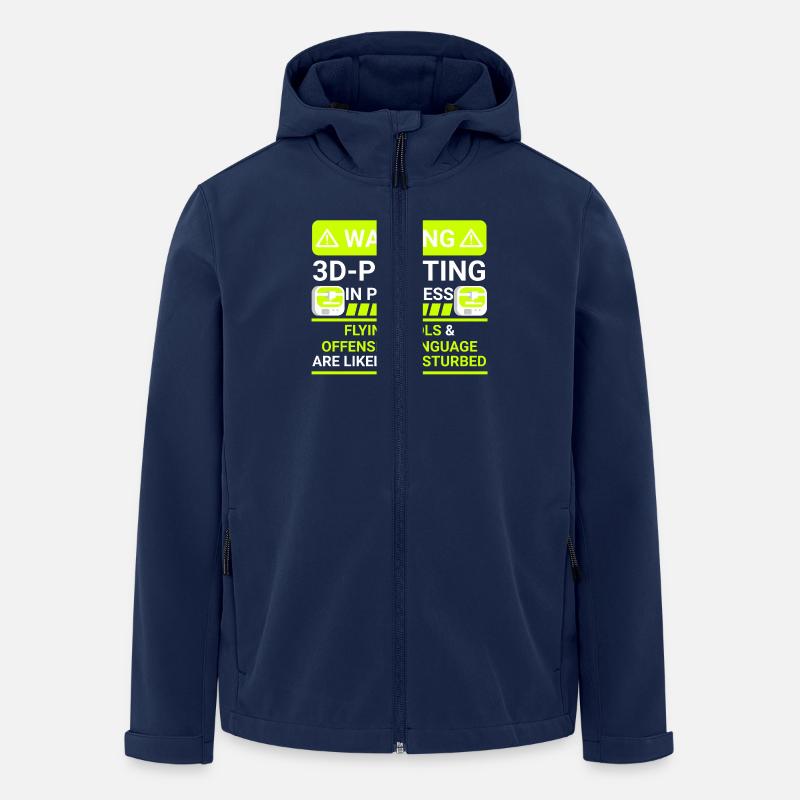 warning 3d printing in progress - Recycelte Männer Softshell-Jacke von Stanley/Stella - Navy