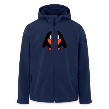 Rabe Comic Vogel steht guckt lustig Cartoon Humor - Recycelte Männer Softshell-Jacke von Stanley/Stella - Navy - Vorne - AI Model Male 185 light (185cm)