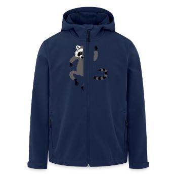 tanzender Waschbär - Recycelte Männer Softshell-Jacke von Stanley/Stella - Navy - Vorne - AI Model Male 185 light (185cm)