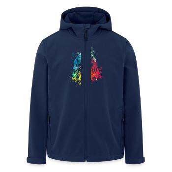 colorful splash art dog lover Dackel - Recycelte Männer Softshell-Jacke von Stanley/Stella - Navy - Vorne - AI Model Male 185 light (185cm)