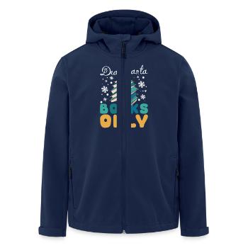 Dear Santa Books Only Bookworm - Men’s Recycled Softshell Jacket by Stanley/Stella - navy - Front - AI Model Male 185 light (185cm)