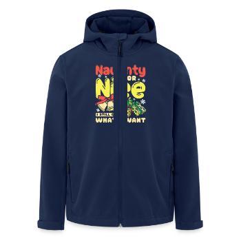 Christmas Naughty or nice I still get what I want - Men’s Recycled Softshell Jacket by Stanley/Stella - navy - Front - AI Model Male 185 light (185cm)