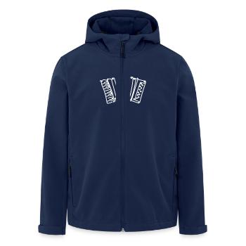 Drawn painted sketch accordion - Men’s Recycled Softshell Jacket by Stanley/Stella - navy - Front - AI Model Male 185 light (185cm)