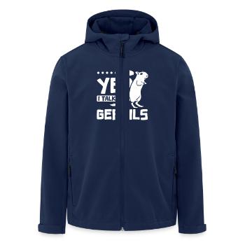 Yep I talk to gerbils - Men’s Recycled Softshell Jacket by Stanley/Stella - navy - Front - AI Model Male 185 light (185cm)