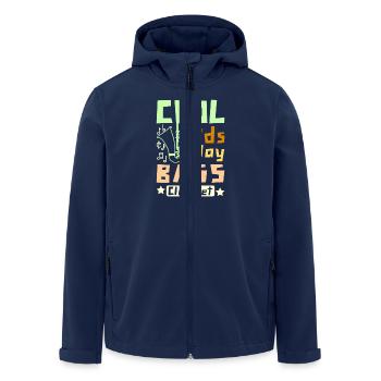 For children Cool Kids play bass clarinet - Men’s Recycled Softshell Jacket by Stanley/Stella - navy - Front - AI Model Male 185 light (185cm)