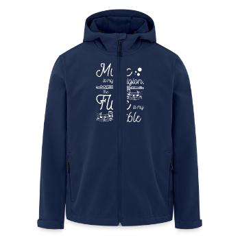 Music is my religion the flute is my bible - Men’s Recycled Softshell Jacket by Stanley/Stella - navy - Front - AI Model Male 185 light (185cm)