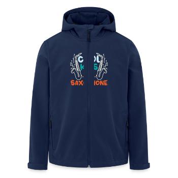 Children cool kids play saxophone - Men’s Recycled Softshell Jacket by Stanley/Stella - navy - Front - AI Model Male 185 light (185cm)