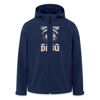 I wasn't listening I was thinking about my degu - Men’s Recycled Softshell Jacket by Stanley/Stella - navy - Front - AI Model Male 185 light (185cm)