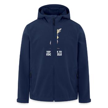 Oui, je parle aux calopsittes - Veste softshell homme en polyester recyclé Stanley/Stella - marine - Devant - AI Model Male 185 light (185cm)