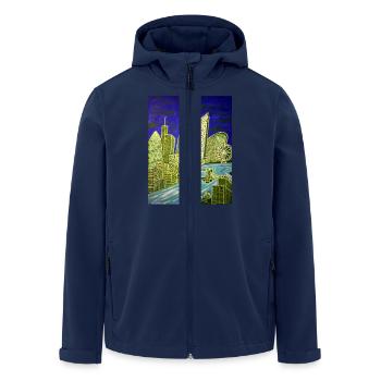 London Skyline - Men’s Recycled Softshell Jacket by Stanley/Stella - navy - Front - AI Model Male 185 light (185cm)