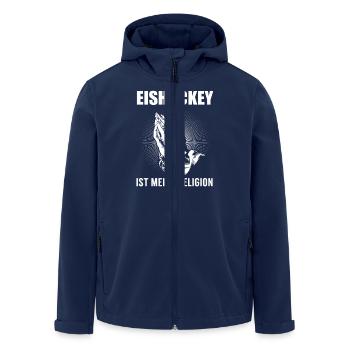 Hockey sur glace - ma religion - Veste softshell homme en polyester recyclé Stanley/Stella - marine - Devant - AI Model Male 185 light (185cm)