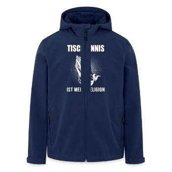 Tischtennis - meine Religion - Recycelte Männer Softshell-Jacke von Stanley/Stella - Navy - Vorne - AI Model Male 185 light (185cm)