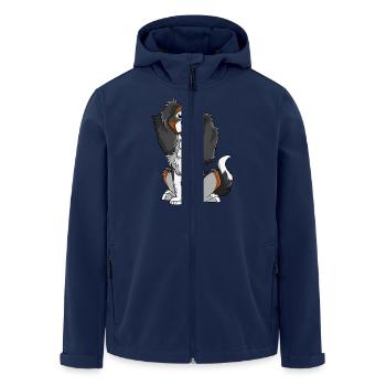 Cavalier King Charles - Noir Tricolore - Veste softshell homme en polyester recyclé Stanley/Stella - marine - Devant - AI Model Male 185 light (185cm)