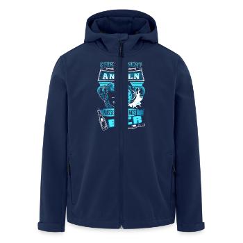 Not interrupting me fishing - beer - en - Men’s Recycled Softshell Jacket by Stanley/Stella - navy - Front - AI Model Male 185 light (185cm)