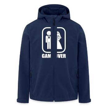 Hochzeit - Game Over - Recycelte Männer Softshell-Jacke von Stanley/Stella - Navy - Vorne - AI Model Male 185 light (185cm)
