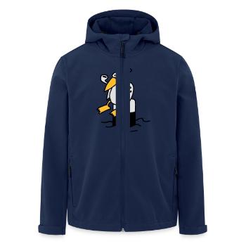 moewe_am_hafen_3c - Men’s Recycled Softshell Jacket by Stanley/Stella - navy - Front - AI Model Male 185 light (185cm)