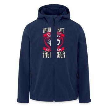 FREIBERGER - 3 - Recycelte Männer Softshell-Jacke von Stanley/Stella - Navy - Vorne - AI Model Male 185 light (185cm)