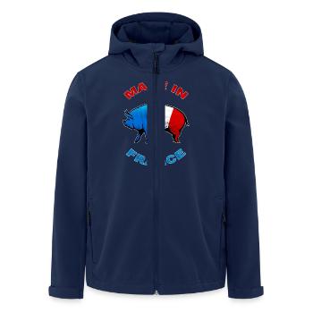 charcutier cochonnailles - Men’s Recycled Softshell Jacket by Stanley/Stella - navy - Front - AI Model Male 185 light (185cm)