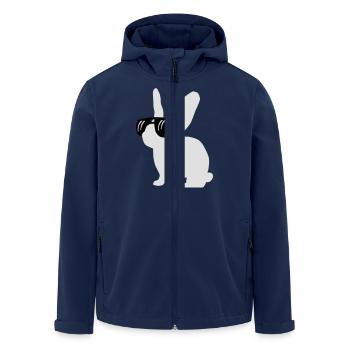 Hase mit Brille - Recycelte Männer Softshell-Jacke von Stanley/Stella - Navy - Vorne - AI Model Male 185 light (185cm)