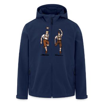 Two Bavarian Lederhosen Men - Men’s Recycled Softshell Jacket by Stanley/Stella - navy - Front - AI Model Male 185 light (185cm)