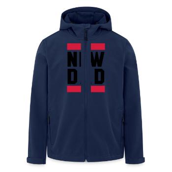 NEW DAD Funny Pregnancy Design - Men’s Recycled Softshell Jacket by Stanley/Stella - navy - Front - AI Model Male 185 light (185cm)