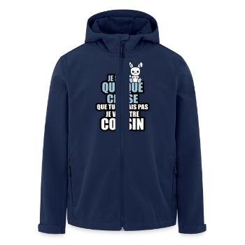 je vais être cousin - Veste softshell homme en polyester recyclé Stanley/Stella - marine - Devant - AI Model Male 185 light (185cm)