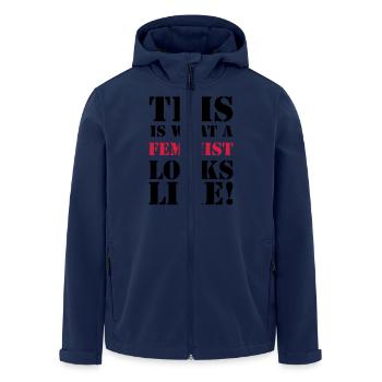 Feminist - Men’s Recycled Softshell Jacket by Stanley/Stella - navy - Front - AI Model Male 185 light (185cm)